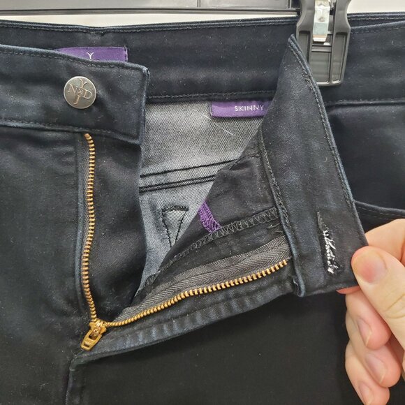 Not Your Daughters Jeans NYDJ Petite Plus Jet Black Stretch Skinny Jeans 14P - Picture 3 of 9